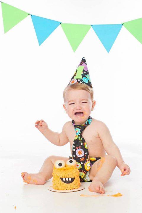 This adorable little outfit perfectly fit the silly monster theme!  Party hat, adjustable toddler tie and diaper covers available for customization.